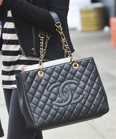 chanel gst size|chanel caviar grand shopping tote.